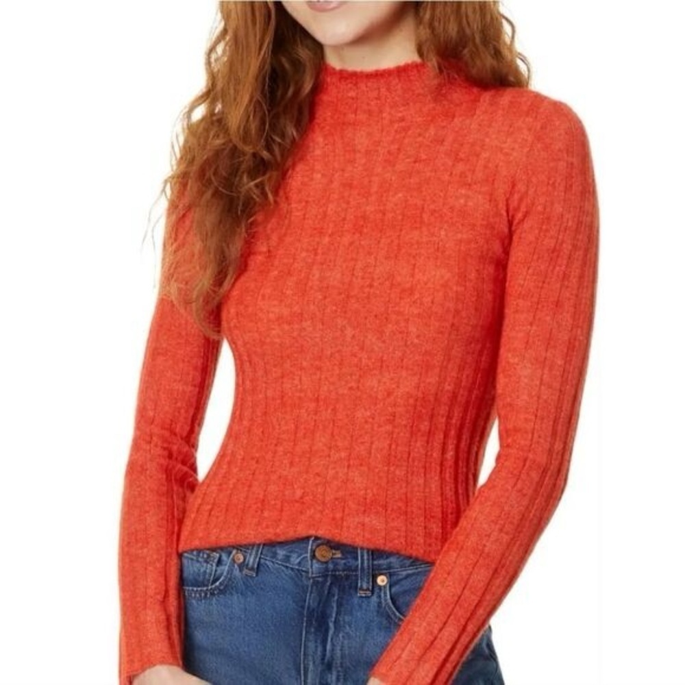 Madewell Harry Semi-Sheer Alpaca Blend Mock Neck Sweater